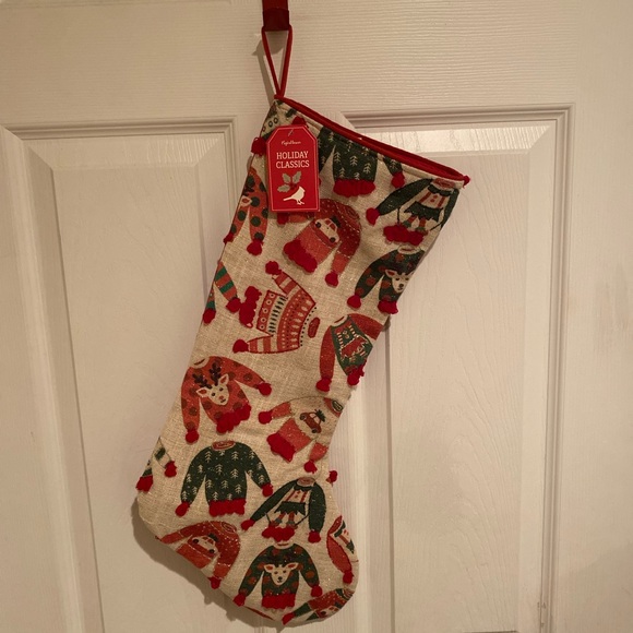 Ugly Christmas Sweaters Christmas Stocking, Ugly Christmas Sweaters & Pom-Poms - Picture 2 of 12